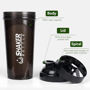 B30-0072 Logo personalizzato Bpa Free Large Sports Fitness Plastic <span class=keywords><strong>Shaker</strong></span> Cups Blender 700ml Gym Protein <span class=keywords><strong>Shaker</strong></span> Bottle per regali di allenamento - Product Image 3