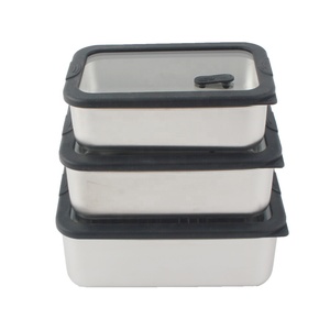 Stainless Steel <b>Food</b> <b>Storage</b> <b>Containers</b> with Lids, Airtight Bento Lunch Box for Meal Prep, Fruit, Freezer - Product Image 2