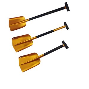 Pala para Nieve Retráctil de Aluminio Portátil de Fábrica, 66-110 cm, Multifuncional, para Uso en Exteriores, Camping y Emergencias, Dorada - Product Image 2