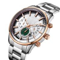 Montre de luxe pour homme à cadran en verre, bracelet en acier inoxydable, étanche, à tourbillon, à quartz, mode décontractée, squelette, personnalisable