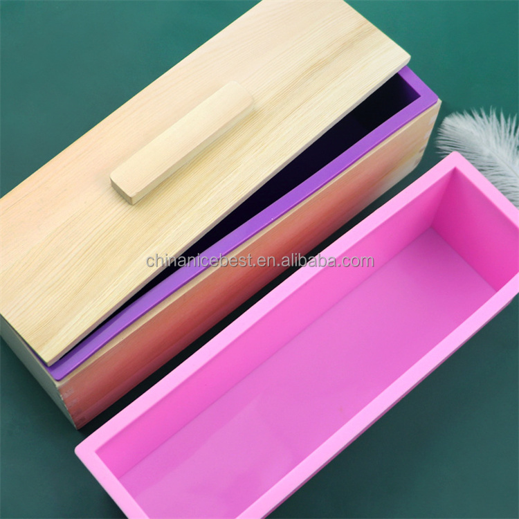 Seifenform Mit Holzbox – 1200 Ml, Silikon-Inlay, Für DIY Seifen, Backen & Desserts