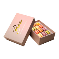 Design personnalisé de luxe 2 pièces Boîte d'emballage en papier pour macaron au chocolat avec insertion sous blister