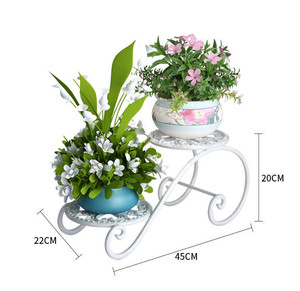 Support de pot de vase de fleur à 3 niveaux, design noir en métal fer plante étagère support présentoir pour mariage intérieur balcon décor de maison - Product Image 6