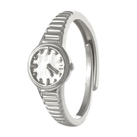 Mini horloge montre en pierres précieuses bague en diamant réglable bagues en or