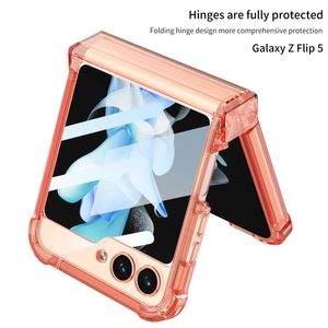 Pour Samsung Galaxy <span class=keywords><strong>Z</strong></span> <span class=keywords><strong>Flip</strong></span> 7 étui avec charnières TPU cadre goutte Airbag Transparent Sam <span class=keywords><strong>Z</strong></span> <span class=keywords><strong>Flip</strong></span> 6 5 <span class=keywords><strong>4</strong></span> 3 petit écran protecteur couverture - Product Image 4