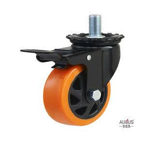 Custom Wheel Medium Hochleistungs-Lenkrad PU-Material 4/5/<span class=keywords><strong>6</strong></span> Zoll Lenkrad Mit schwarz lackierter Halterung mit verstellbarer Rolle - Product Image 4