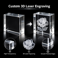 Bloc de cristal transparent HBL K9, cube de cristal poli vierge pour gravure laser, affichage photo, souvenir, cadeau