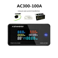 KWS-AC300 Voltmeter Ammeter KWS Meteran Energi Daya AC 50-300V LED AC Wattmeter Meteran Listrik dengan Fungsi Reset 0-100A