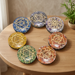 หินจักระ7ชิ้นของแท้ชุดรักษาหินธรรมชาติแผ่นหินจักระคริสตัล - Product Image 3