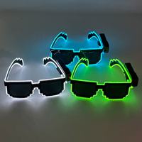 Lunettes Mosaïque LED Lumineuses Clignotantes Fil EL, Accessoires de Fête Tendance, Lunettes Festives Lumineuses