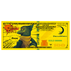 Billete de Banco Chapado en Oro Personalizado al por Mayor, Película de Dibujos Animados 'Bad Team', Artesanía Metálica, Regalo de Navidad para Niños - Product Image 5