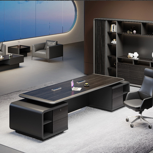 Bureau de direction en forme de I |   Bureau d'ordinateur de qualité supérieure pour bureau d'entreprise de luxe - Product Image 1