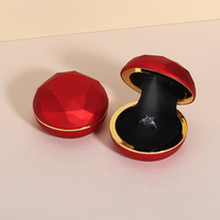 Boîte à bijoux KW KW077 faite à la main pour petites commandes, avec lumière LED, luxe, dorée, ronde, en plastique PP, logo personnalisé