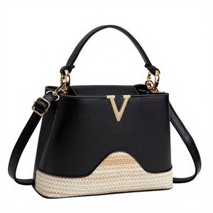 Bolsos de Mano de Lujo de Cuero PU de Alta Gama para Mujer, Bolsos Tote de Paja, Bolsos Bandolera - Product Image 1