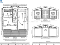 Maison conteneur extensible de 20 pieds, finition bois, villa préfabriquée avec cuisine, salle de bain, chambre individuelle, maisonnette pliable pour complexe hôtelier ou camping
