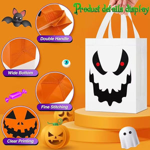 축제 할로윈 사탕 가방 맞춤형 인쇄 로고 보관 간식 선물 환경 친화적 인 부직포 선물 가방 - Product Image 5