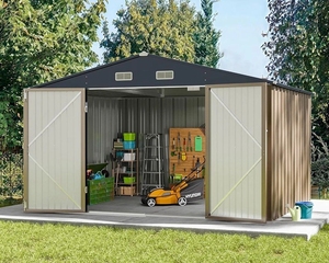 Outdoor Metal Garden Shed Waterproof Steel Frame Easy Assembly Nature Type <strong>Storage</strong> <strong>Unit</strong> Para <strong>Backyard</strong> Tool Room Pressure Treated - Product Image 6