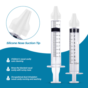 Lot de 2 seringues professionnelles en PVC de 10 ml, réutilisables, en silicone, pour nettoyer <span class=keywords><strong>le</strong></span> <span class=keywords><strong>nez</strong></span> des nourrissons, outil de rinçage, irrigateur nasal pour bébés et enfants - Product Image 3