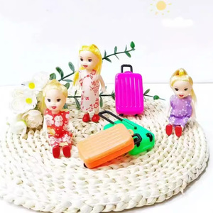 Mini valise pour poupées, ensemble de voyage en plastique pour filles, jouet de jeu d'imitation, couleurs mélangées, décoration de fête pour enfants - Product Image 1