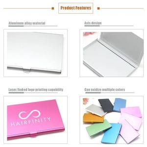 New Business Card Holder Custom logo Metal Aluminum Alloy Business Card Box Laser Engraving Promotional Business <b>Gift</b> - Product Image 2