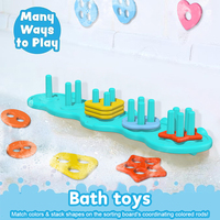 Mainan mandi bayi silikon untuk balita, mainan bak mandi anak-anak, mainan aktivitas Fidget sensor untuk balita laki-laki dan perempuan