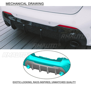 ดิฟฟิวเซอร์กันชนหลังคาร์บอนไฟเบอร์ F40 สำหรับรถยนต์ BMW ซีรีส์ 1 F40 118i M135i M-Sport Hatchback - Product Image 3