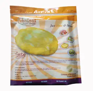 Custom Branded Vochtbestendig Resealable Plastic Bevroren Voedsel Verpakking Zakken Voor Gebakken Deeg Tortilla Groothandel