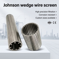 Malla de alambre tipo cuña Johnson de acero inoxidable 304 316L, malla continua ranurada en V para pozos de agua y petróleo, personalizada