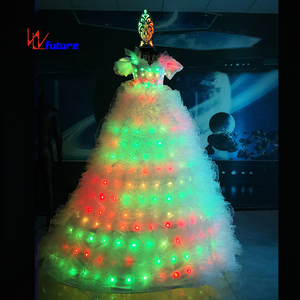 Vestido <span class=keywords><strong>de</strong></span> Baile LED <span class=keywords><strong>de</strong></span> Fibra Óptica a Todo Color <span class=keywords><strong>de</strong></span> Alta Calidad, Vestido <span class=keywords><strong>de</strong></span> Salón <span class=keywords><strong>de</strong></span> Baile Atractivo con Luces LED para Zancudos - Product Image 2