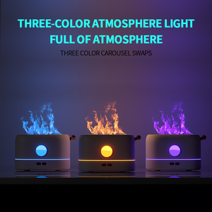 شعار مخصص وضوء ليد <span class=keywords><strong>3</strong></span> ألوان يتغير لهب ناشر مرطب بالموجات فوق الصوتية USB ناشر للرائحة - Product Image 2
