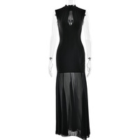 Vestido Largo de Sirena Transparente con Aberturas y Cintura Ajustada, Estilo Tubo, Sexy y a la Moda, Oferta de Otoño