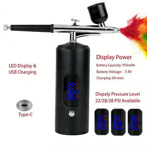 Kit de Aerógrafo con Compresor, Aerógrafo <span class=keywords><strong>para</strong></span> Uñas, <span class=keywords><strong>Pistola</strong></span> de Pulverización de 38 PSI <span class=keywords><strong>para</strong></span> <span class=keywords><strong>Pintar</strong></span> Uñas, Maquillaje, Repostería - Product Image 5