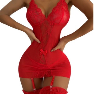 <span class=keywords><strong>Ensemble</strong></span> de lingerie sexy transparente pour femme avec jarretière et bas, broderie 3D, crochet, tissu Dobby sans couture, prix abordable, fabrication ODM - Product Image 5