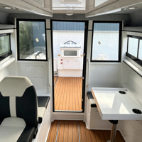 Bateau de pêche en alliage d'aluminium, bateau rapide, yacht de 7,5 mètres, blanc, pour la pêche en mer