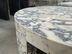 LANDIVIEW Luxuriöser Maßgefertigter Steinmöbel Wohnzimmer CALACATTA VIOLA ARNO RUNDER COFFEE <span class=keywords><strong>TABLE</strong></span> - Product Image 4