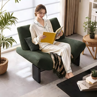 Fauteuil paresseux individuel en bois de style mi-siècle, luxe léger, pour salon et balcon, avec éponge haute densité