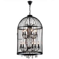 Lustre en cristal style American Rust, cage à oiseaux en fer forgé, pour villa, café, salon, salle à manger, chambre, hall, lampe suspendue vintage