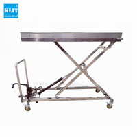 Chariot mortuaire portable en acier inoxydable, prix du fabricant, autopsie hydraulique, table d'embaumement funéraire