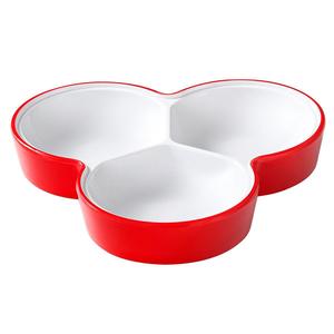 Xiangyuan <b>melamine</b> tableware <b>plates</b>, commercial dual-color three-compartment dried fruit and snack platter, fruit and nut - Product Image 4