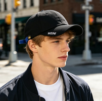 Casquette de baseball unisexe vintage en tissu éponge à 6 panneaux avec broderie de lettres, design ajusté, fermeture à boucle dorée
