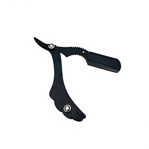 Rasoir à lame unique en acier inoxydable, manche en métal, outil de rasage du visage et de la tête, couleur noire, pour barbiers et coiffeurs - Product Image 5