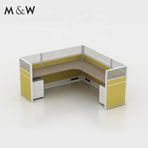 م & W فوشان أثاث مكتبي حديث على شكل L تصميم محطة عمل عالية الجودة قسم واحد مقصورة مكتب - Product Image 4