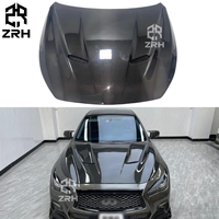 Couvercle de capot moteur avant en fibre de carbone pour Infiniti Q50 2014-2020 Bodykit Couvercle de capot de pare-chocs avant