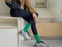 Chaussettes montantes côtelées pour femmes, épaisses, en tissu éponge, semelle rembourrée, colorées, unies, empilables, en coton doux, chaudes, pour le quotidien et les loisirs