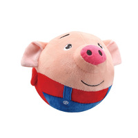 Jouet en peluche interactif électronique pour chien, cochon amusant de dessin animé, vente chaude 2025, balles rebondissantes pour animaux de compagnie, jouet en peluche pour chien qui bouge et qui couine