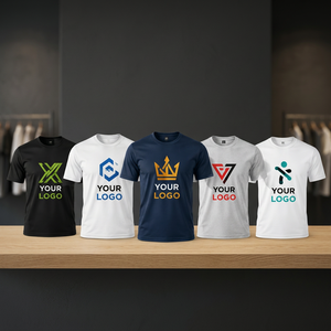 T-shirt en jersey pour homme avec logo personnalisé, respirant, à manches courtes, col rond, imprimé avec un motif, vêtements décontractés pour les événements de marque, les équipes - Product Image 2