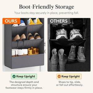 6 Tier Over The Door <b>Shoe</b> Organizer 11 Pockets Gray Hanging <b>Shoes</b> Shelf For Closet Dorm Storage - Product Image 4