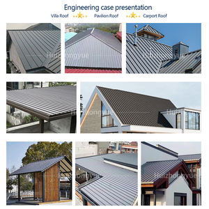 Fábrica a prueba de fuego a prueba de agua PU Panel sándwich techo aislado paneles de techo de aluminio para construir casas Villa tejas de Metal - Product Image 6