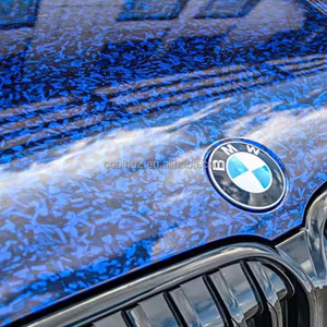 1,52*17M cristal azul brillante fibra de carbono forjado PET envoltura vinilo película motocicleta pegatinas calcomanías Auto accesorios envoltura hoja - Product Image 5