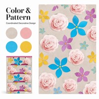 Étiquettes adhésives en PET à transfert thermique à motif floral avec support en silicone, étiquette personnalisée pour l'emballage